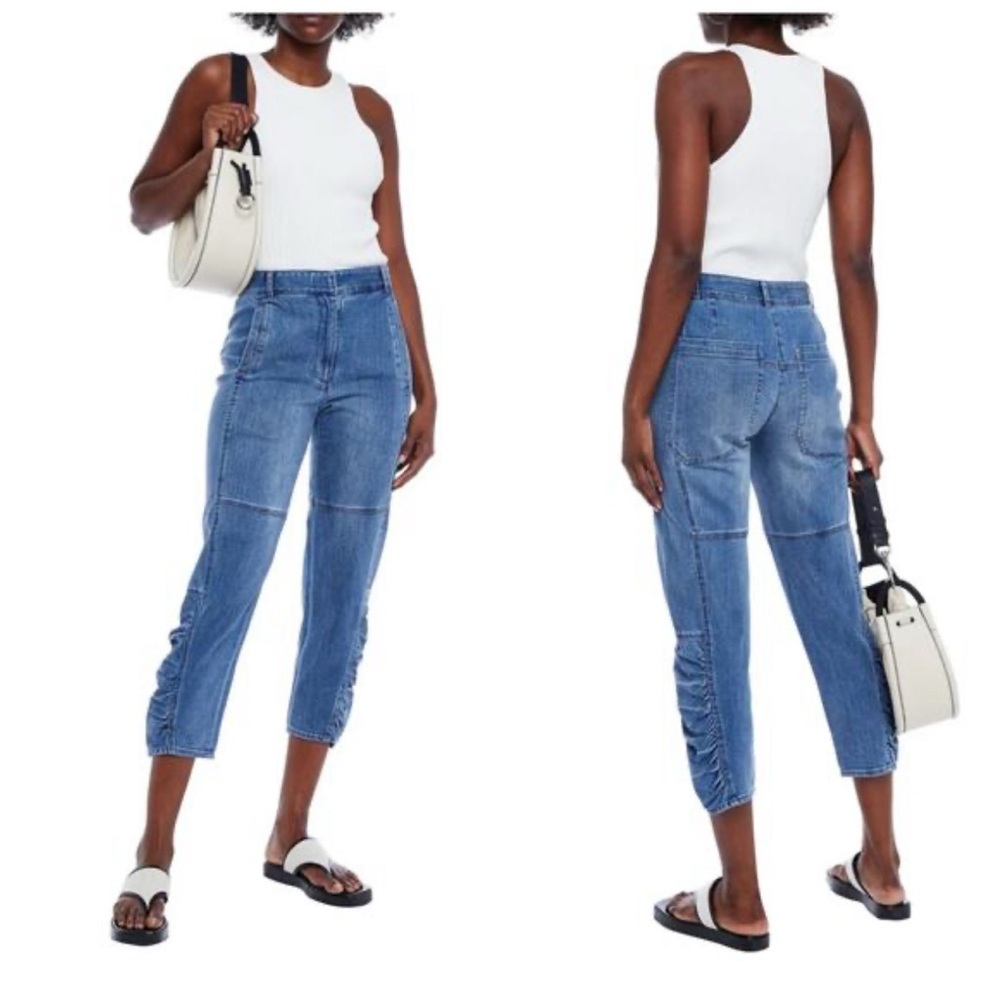 Tibi Women's Mid-Rise Straight Leg Blue Jeans in size 0